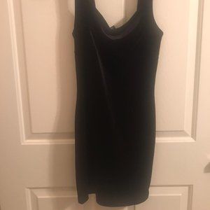 Black velvet mini dress